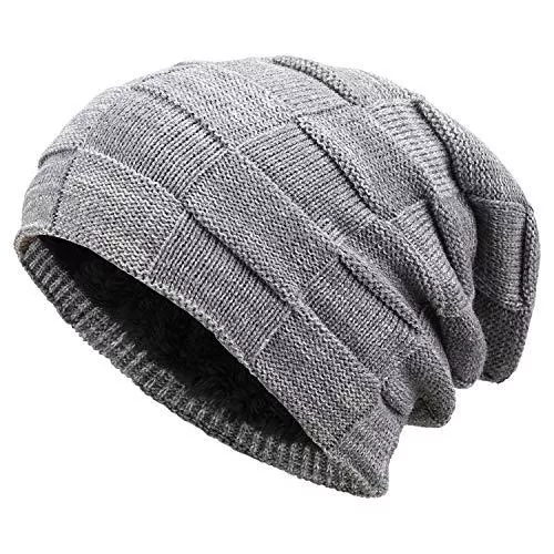 Bequemer Laden Hüte & Mützen Bequemer Laden Wintermütze Herren Damen Warme Strickmütze Slouch Beanie Mütze mit Wollfutter