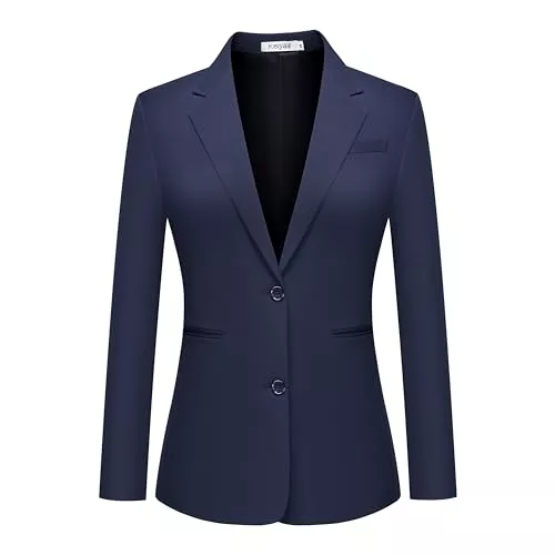 Kelyaa Blazer Kelyaa Lässiger Damen-Blazer, 2 Knöpfe, Revers, offene Vorderseite, langärmelig, Blazer, Business, Büro, Arbeit, Anzugjacken