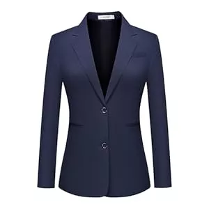 Kelyaa Blazer Kelyaa Lässiger Damen-Blazer, 2 Knöpfe, Revers, offene Vorderseite, langärmelig, Blazer, Business, Büro, Arbeit, Anzugjacken