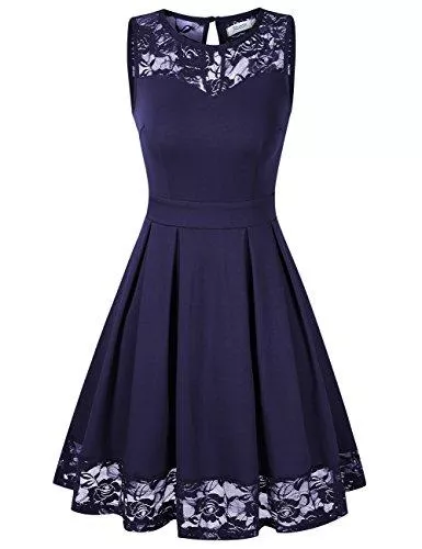 KOJOOIN Freizeit KOJOOIN Damen Kleider Spitzenkleid Cocktailkleid Festliches Ballkleid Brautjungfernkleider für Hochzeit Knielang Abendkleider （Verpackung MEHRWEG）