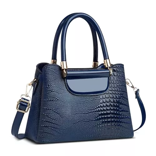 FOLOVEYA Taschen & Rucksäcke FOLOVEYA Damen Handtasche Klein Mode Krokodilmuster Frauen Henkeltaschen Elegant Top-Griff Taschen Umhängetasche Shopper Schultertasche PU Leder für Arbeiten Reisen Dating