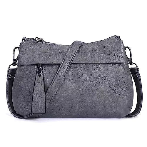 HUA ANGEL Taschen & Rucksäcke HUA ANGEL Handtasche Damen UmhäNgetasche Leder Mittelgroß Mit Mehreren FäCher FüR Handy Und Portmonee Elegant Schultertasche Damen Klein UmhäNgetasche FüR Unterwegs Hochzeit Arbeits Party