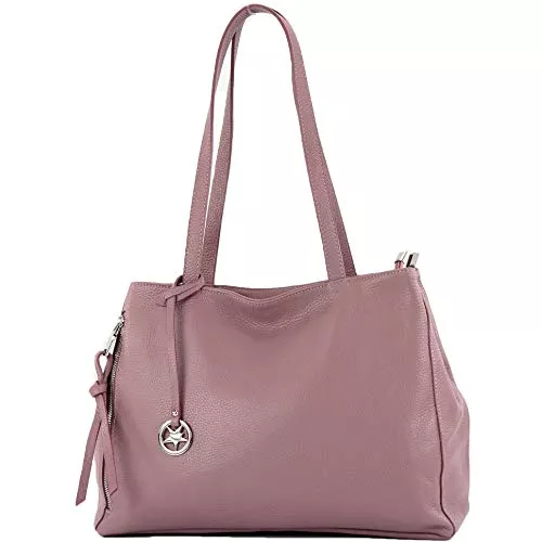 modamoda de Taschen & Rucksäcke modamoda de - T205 - ital. Schultertasche Henkeltasche aus Leder