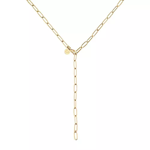 GD GOOD.designs Schmuck Gliederkette Damen - Wasserfeste Y Kette I Verstellbare Ankerkette aus Edelstahl in Gold - Silber - Rosegold I Filigrane Edelstahl Halskette