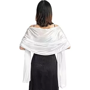 Ladiery Schals & Tücher Ladiery Damen Seide Satin Stola Festlich,Shawl für Brautkleider Abendkleider Sommer Elegante Party Weicher Schal