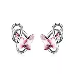 AOBOCO Schmuck Schmetterling Ohrstecker Sterling Silber Ohrringe Damen mit Kristallen, Schmuck Geschenke für Frauen Mädchen