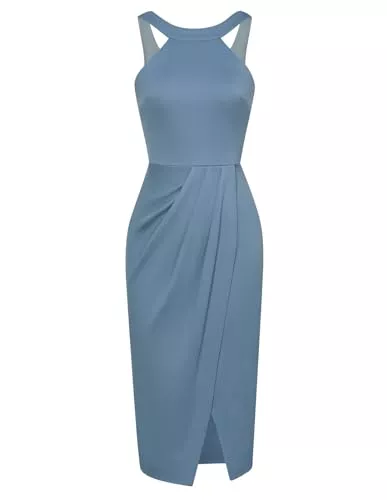 GRACE KARIN Abendkleider GRACE KARIN Damen Bleistiftkleid elegant Ärmellos Neckholder Sommer Cocktailkleid Abendkleid