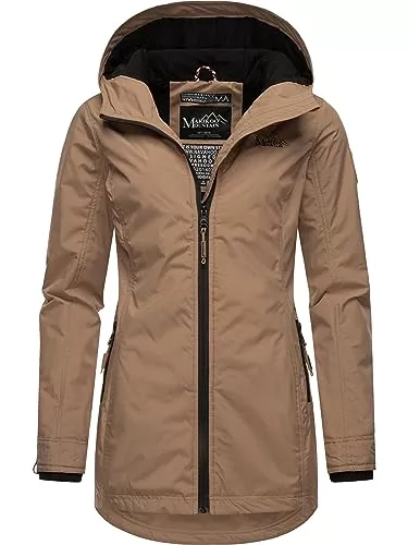 MARIKOO Jacken MARIKOO Damen Übergangsjacke leichte Jacke mit Kapuze Honigbeere XS-XXL
