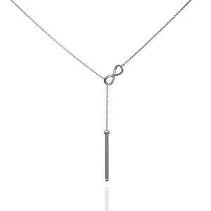 namana Schmuck namana Unendlichkeit Y Kette für Damen, Lasso-Halskette aus Silber 925 mit einem vertikalen Balken durch Unendlichkeitsmotiv, Collier Cravate für Frauen und Mädchen