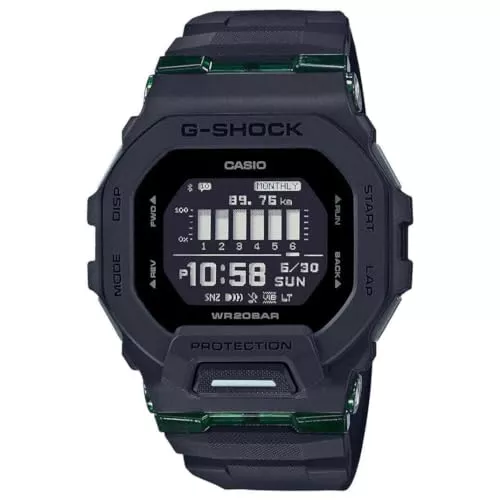Casio Uhren Casio Herren Quartz Armbanduhr, 46.00mm GehäusegröÃŸe mit schwarz digital Zifferblatt und schwarz Plastic/Resin Bracelet Armband GBD-200UU-1ER