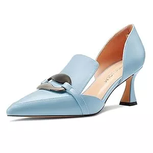 HDEUOLM High Heels HDEUOLM Damen Mittlerem Absatz Heel Spitze Zehenkappe Pumps Two-Piece Slip-on Abschlussball Cute Sommer 6.5 cm Heels