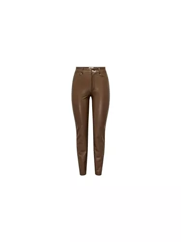 ONLY Hosen ONLY Female Hose in Lederoptik ONLEMILY Hohe Taille Normal geschnitten Hose in Lederoptik