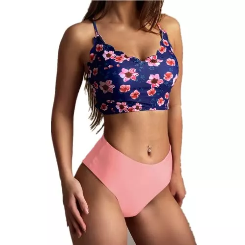 ZAFUL Bademode ZAFUL Damen High Waisted Gepolstert Tankini Set Badeanzug