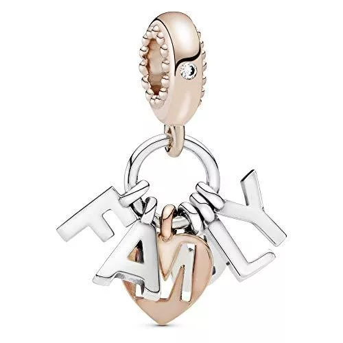 Pandora Schmuck Family PANDORA Rose and silver dangle with clear cubic zirconia