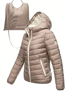 MARIKOO Jacken MARIKOO Damen leichte Übergangsjacke Kurze Steppjacke mit innen eingenähter Tragetasche zum einfachen Verstauen und praktischem Umhängen der Jacke Pack Mich EIN S-3XL