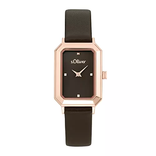 s.Oliver Uhren s.Oliver Damen Analog Quarz Uhr mit Leder Armband