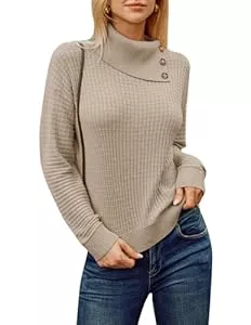 GRACE KARIN Pullover & Strickmode GRACE KARIN Damen Pullover Langarm Rollkragen Strickpullover Lässiges Dicker Herbst und Winter Pullover Oberteil