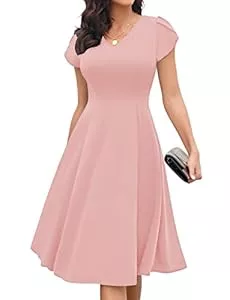 Gardenwed Cocktail Gardenwed 1950er Vintage Retro cocktailkleid Rockabilly Kurzarm Midilang Abendkleid elegant für Hochzeit