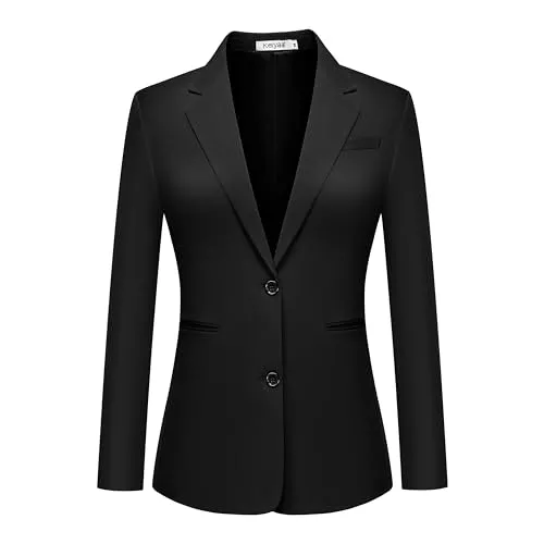 Kelyaa Blazer Kelyaa Lässiger Damen-Blazer, 2 Knöpfe, Revers, offene Vorderseite, langärmelig, Blazer, Business, Büro, Arbeit, Anzugjacken