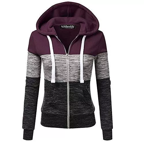 Newbestyle Kapuzenpullover Newbestyle Jacke Damen Sweatjacke Hoodie Sweatshirtjacke Pullover Oberteile Kapuzenpullover