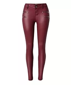 Faringoto Hosen Faringoto Damen Pu Slim Pants Kunstleder Stretch Skinny Jeans Bleistifthosen Bikerhose