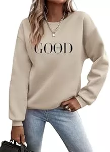 TrendiMax Pullover & Strickmode TrendiMax Pullover Damen Herbst Übergangs Sweatshirt Briefe Drucken Rundhals Langarm Pulli Locker Casual Oberteile Streetwear Sweatshirts ohne Kapuze