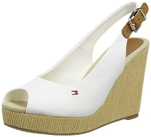 Tommy Hilfiger Sandalen & Slides Tommy Hilfiger Damen Iconic Elena Sling Back Wedge Peeptoe Sandalen