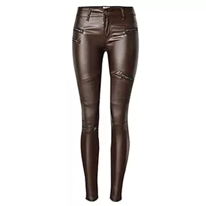 DOJFKUUY Hosen DOJFKUUY Damen Kunstleder Leder Look Hosen Stretch Hose,Damen Skinny Fit Jegging Biker ​​Stretch Coated Jeans lackhose Damen Hüfthose Jeans Hose