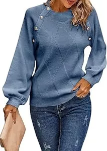 Toplop Pullover & Strickmode Toplop Damen Pullover Winter Rundhals: Herbst Outdoor Jumper Retro Sweatshirt Vintage Mode Langarmshirt Lässig Pulli Warm Damenpullover Kuschelpullover Wickelpullover