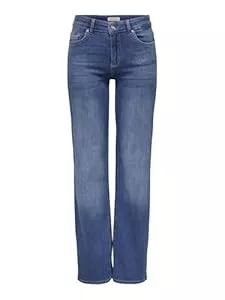 ONLY Jeans ONLY Female Straight-Fit Jeans ONLBLUSH Mittlere Taille Gerade geschnitten Jeans