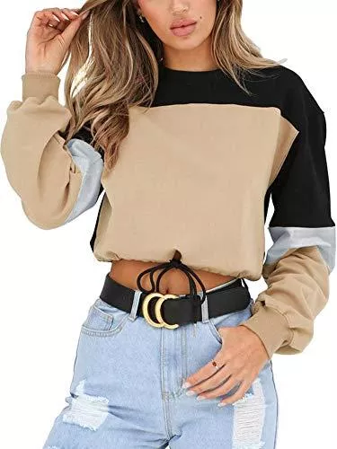 Angashion Langarmshirts Angashion Damen Langarm Colorful Striped Lose Oversize Bluse Langshirt T-Shirt Hemd Oberteil Tops
