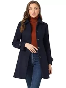 Allegra K Mäntel Allegra K Damen Bubikragen Winter Wintermantel Trenchcoat Mantel