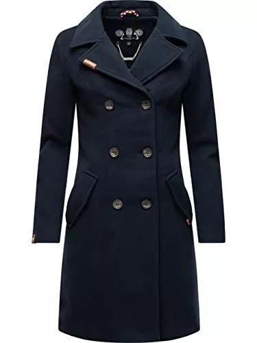 MARIKOO Mäntel MARIKOO Damen Wollmantel Langer Trenchcoat mit Reversekragen Nanakoo XS-XXL