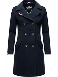 MARIKOO Mäntel MARIKOO Damen Wollmantel Langer Trenchcoat mit Reversekragen Nanakoo XS-XXL