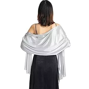 Ladiery Schals & Tücher Ladiery Damen Seide Satin Stola Festlich,Shawl für Brautkleider Abendkleider Sommer Elegante Party Weicher Schal