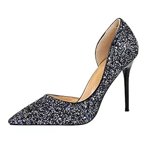 Life&Women High Heels Damen Spitze geschlossene Zehen Stilettos High Heel 9.5 cm Slip On Kleid Pumps Pumps Pumps Pumps High Heels Pumps für Party Wedding Night Club