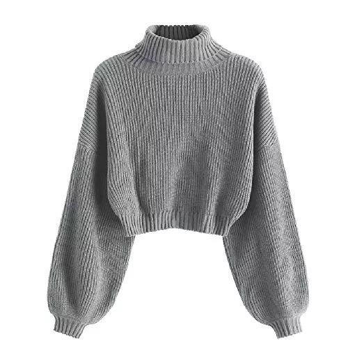 ZAFUL Pullover & Strickmode ZAFUL Damen Rollkragenpullover Drop Shoulder Kurz Pullover Sweater