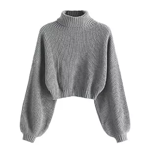 ZAFUL Pullover & Strickmode ZAFUL Damen Rollkragenpullover Drop Shoulder Kurz Pullover Sweater