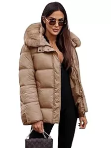 OZONEE Jacken OZONEE Damen Winterjacke Jacke Winter Farbvarianten Warm Bomberjacke Steppjacke Wintermantel Kunstfell Daunenjacke Leichte Outdoor Puffer Jacket Gepolstert 777/7158K