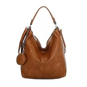 ITALYSHOP24 Taschen & Rucksäcke OBC Damen Tasche Shopper Hobo-Bag Schultertasche Umhängetasche Handtasche Damentasche Reisetasche Beuteltasche Leder Optik