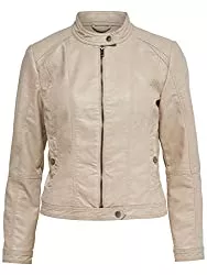 ONLY Jacken & Westen ONLY Damen Lederjacke Jacke onlRACHEL Faux Leather Jacket beige Kunstleder