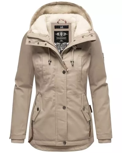 MARIKOO Jacken MARIKOO warme Damen Winter Jacke Teddyfell gefütterte Winterjacke B802