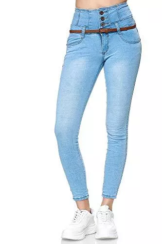 Elara Jeans Elara Damen Jeans High Waist Push Up Effekt Chunkyrayan