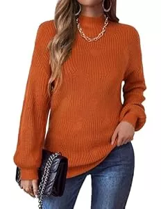 Zeagoo Pullover & Strickmode Zeagoo Pullover Damen Herbst Winter Strickpullover Elegant Rollkragenpullover Langarm Sweater Oversize Warm Gestrickt Pulli Sweatshirts Grobstrickpullover S-XXL