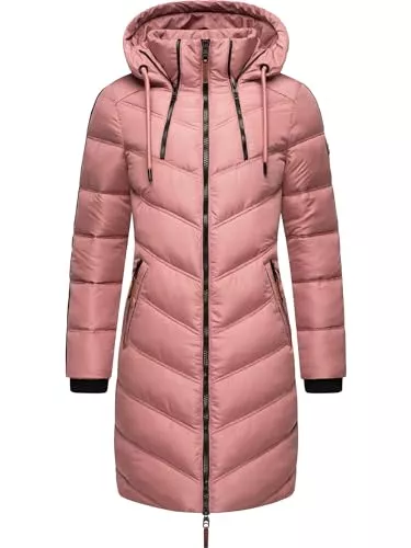 MARIKOO Mäntel MARIKOO Damen Wintermantel Warmer Steppmantel lang mit Verstellbarer Kapuze Armasa XS-XXL
