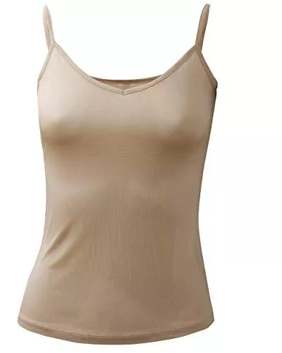 Foster Natur Tops Damen Spaghetti Träger Top, Seide, Foster-Natur, 4 Farben