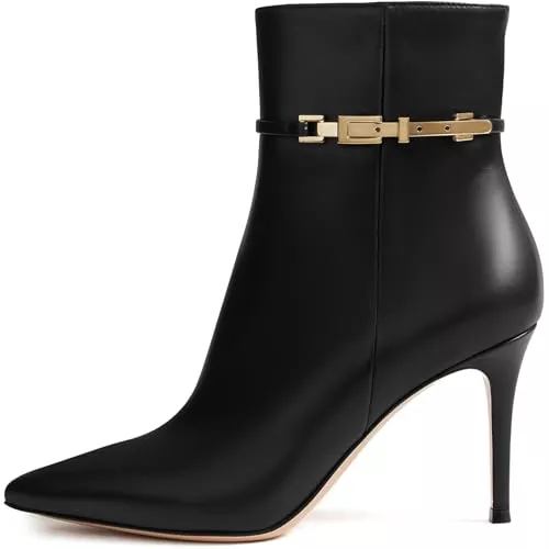 MIRAAZZURRA Stiefel MIRAAZZURRA Stiefeletten Damen High Heel Stiletto Spitze Zehe Stiefelette Women Short Ankle Boots für Büro Dating Reisen