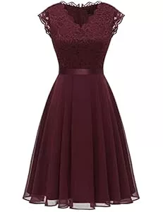 Dressystar Cocktail Dressystar Damen Ballkleid Maxi Lang Abendkleider Elegant für Hochzeit Spitzen Cocktailkeid