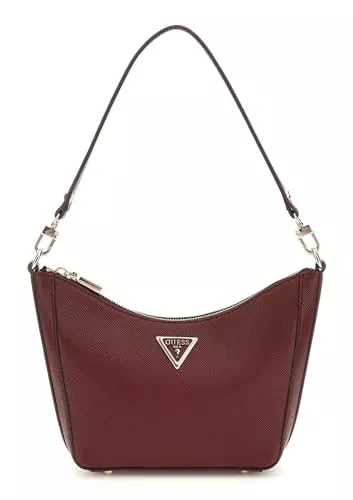 GUESS Taschen & Rucksäcke GUESS Eco Gloriana Top Zip Shoulder Bag Burgundy