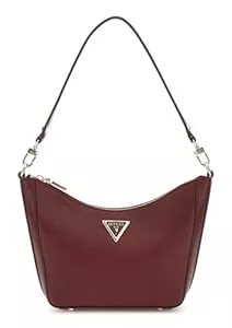 GUESS Taschen & Rucksäcke GUESS Eco Gloriana Top Zip Shoulder Bag Burgundy